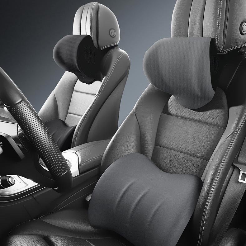 Encosto de cabeça e apoio lombar ergonómicos para cadeiras auto