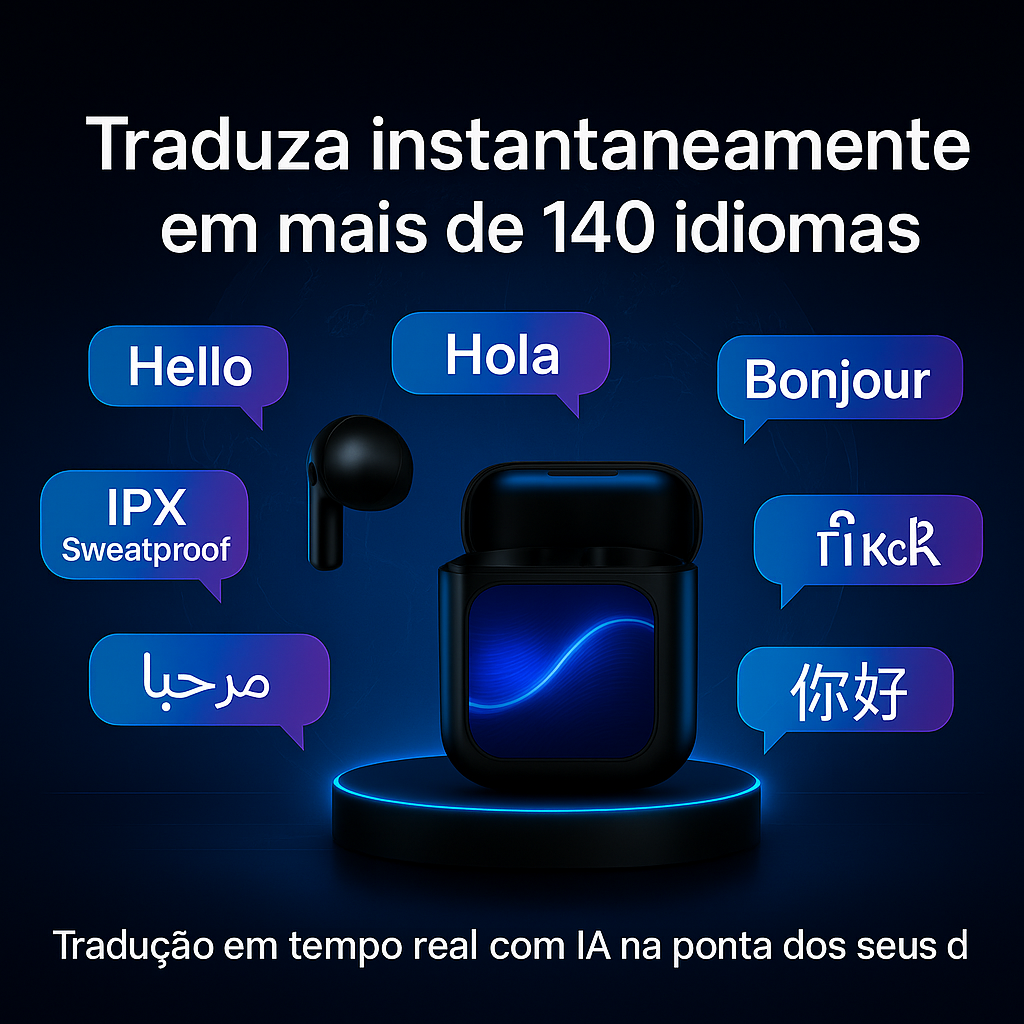 Auricular inteligente com tradutor IA