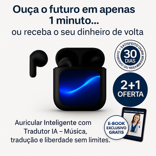 Auricular inteligente com tradutor IA
