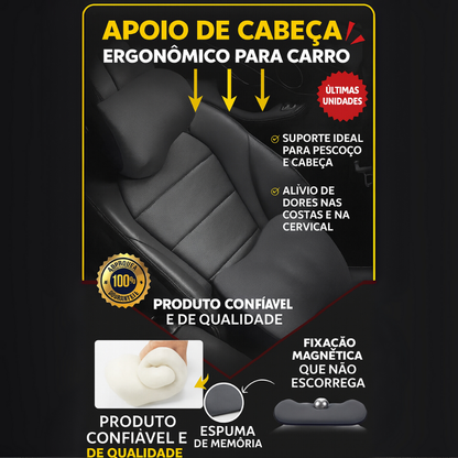 Encosto de cabeça e apoio lombar ergonómicos para cadeiras auto