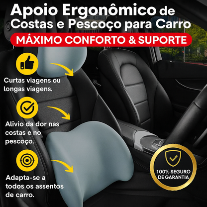 Encosto de cabeça e apoio lombar ergonómicos para cadeiras auto