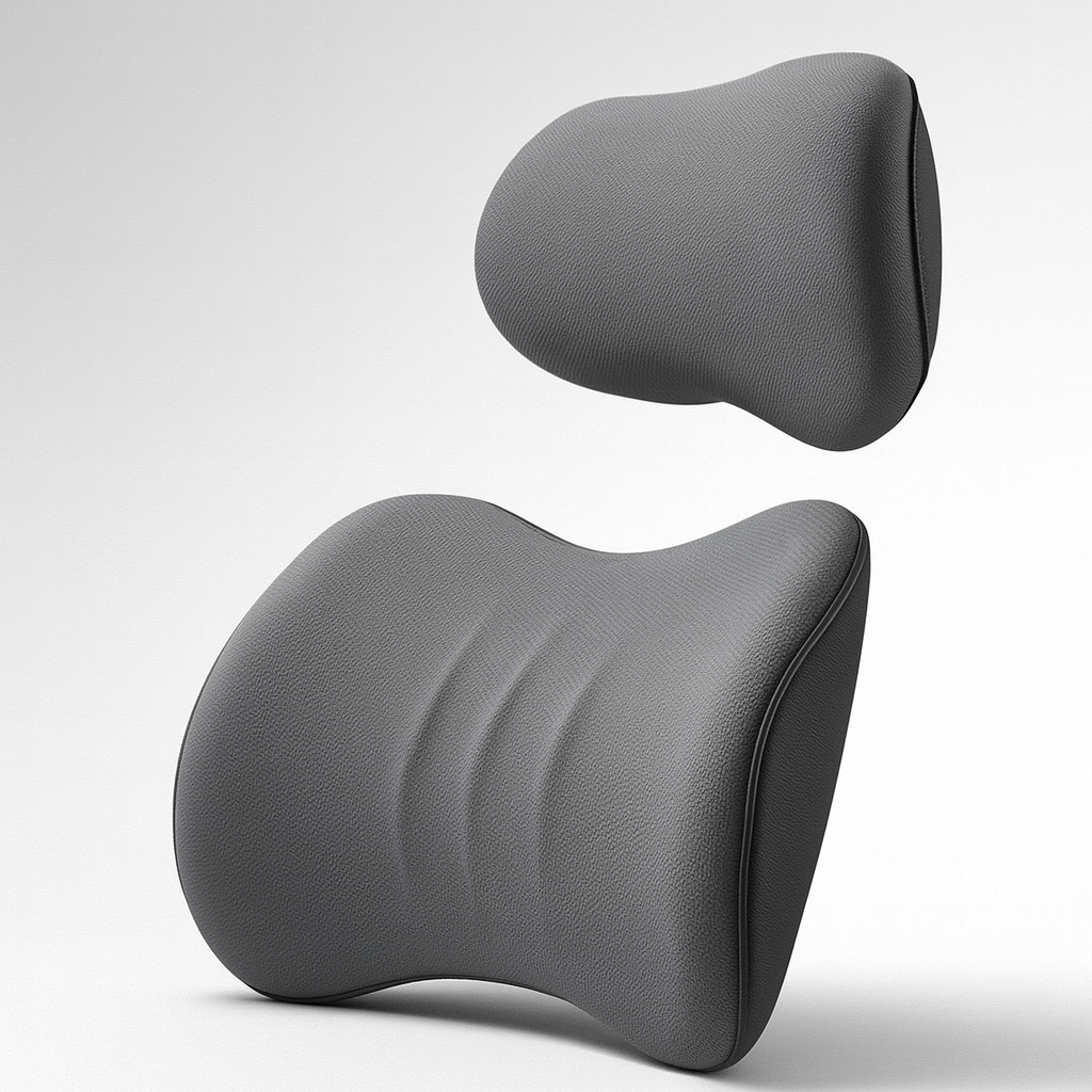 Encosto de cabeça e apoio lombar ergonómicos para cadeiras auto