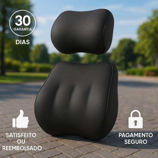 Encosto de cabeça e apoio lombar ergonómicos para cadeiras auto